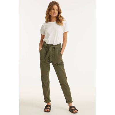 anytime paperbag broek kaki