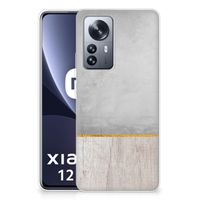 Xiaomi 12 Pro Bumper Hoesje Wood Concrete - thumbnail