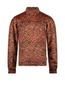 Moodstreet Meisjes top AOP velours - Warm oranje