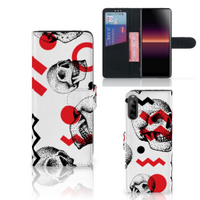 Telefoonhoesje met Naam Sony Xperia L4 Skull Red