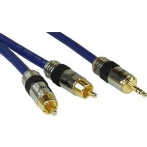 InLine 4043718032105 audio kabel 5 m 3.5mm 2 x RCA Blauw