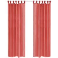 vidaXL Gordijnen voile 140x175 cm rood 2 st