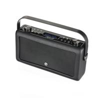 VQ Hepburn MK II DAB Plus/DAB Radio met Bluetooth, FM en Wekker Radio Functie - Draagbare Radio Gevoed door Netstroom en Batterij met Hoofdtelefoonaansluiting, USB Oplaadpoort, en Antenne - Zwart