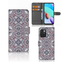 Xiaomi Redmi 10 Bookcase Flower Tiles - thumbnail