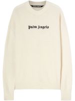 Palm Angels pull en laine mélangée à logo brodé - Blanc - thumbnail