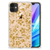 Apple iPhone 11 Case Gouden Bloemen - thumbnail