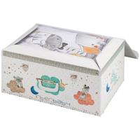 Interbaby Bedtextielset Dieren Junior Katoen Wit/grijs 4-delig