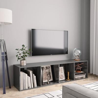 vidaXL Boekenkast/tv-meubel 143x30x36 cm hoogglans grijs
