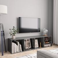 vidaXL Boekenkast/tv-meubel 143x30x36 cm hoogglans grijs