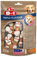 8-in-1 Triple Flavour kauwbotten voor honden met lekker kippenfilet, verschillende maten, 2 x XS - (1x21stuks)