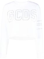 GCDS sweat crop à logo clouté - Blanc