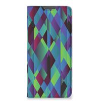 Xiaomi Redmi Note 11 Pro Stand Case Abstract Green Blue - thumbnail