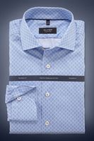 OLYMP SIGNATURE Tailored Fit Overhemd blauw/wit, Motief - thumbnail