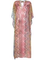 Missoni robe-caftan à motif zig-zag - Rose - thumbnail