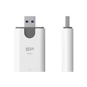 Silicon Power Combo geheugenkaartlezer USB 3.2 Gen 1 (3.1 Gen 1) Type-A Grijs, Wit