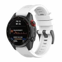 By Qubix - Siliconen sportbandje - Wit - Compatible met Garmin Tactix 8-47mm - Compatible Garmin bandje - Bandbreedte: 22mm