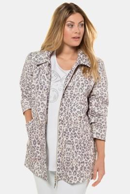 Ulla Popken Jas, luipaarddessin, afneembare capuchon, 2 zakken - Grote Maten Ulla Popken Jas, luipaarddessin, afneembare capuchon, 2 zakken - Grote Maten