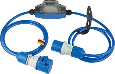 as - Schwabe – CEE stroommeter ROCO, MID-conform, wisselstroommeter in kunststof behuizing, 5 + 1 cijfers analoog, voor boekhouddoeleinden, 230V/16A/max. 3500W, IP44 buiten, zwart/blauw, 61758