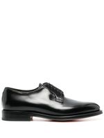 Santoni derbies en cuir poli - Noir - thumbnail