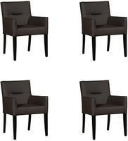 Set van 4 Donkerbruine leren landelijke eetkamerstoelen Look - Hermes Leer Caffe (donkerbruin leer) - thumbnail