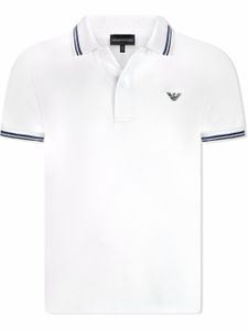 Emporio Armani Kids polo à logo imprimé - Blanc