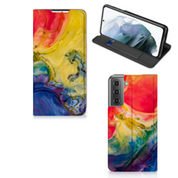 Bookcase Samsung Galaxy S21 FE Watercolor Dark