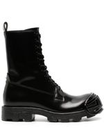 Diesel bottines en cuir D-Hammer à lacets - Noir