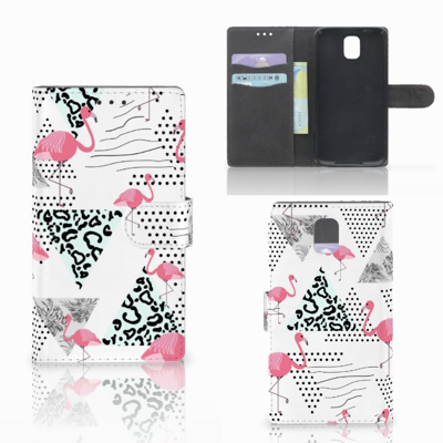 Samsung Galaxy Note 3 Telefoonhoesje met Pasjes Flamingo Triangle Samsung Galaxy Note 3 Telefoonhoesje met Pasjes Flamingo Triangle