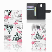 Samsung Galaxy Note 3 Telefoonhoesje met Pasjes Flamingo Triangle