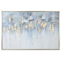 Home ESPRIT Abstracte moderne afbeelding, blauw, wit, 187 x 3,8 x 126 cm