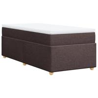 vidaXL Boxspring met matras stof donkerbruin 80x200 cm, boxspring, ledikant, bedframe, bed, boxspring bed, bedbodem, seniorenbed, senioren bed