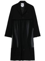 Noir Kei Ninomiya robe mi-longue à effet de transparence