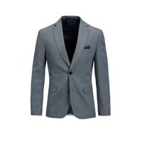 WE Fashion slim fit colbert met all over print donkerblauw