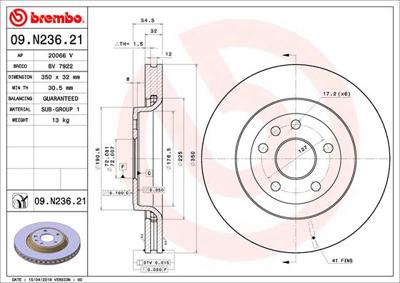 Remschijf BREMBO, Remschijftype: Binnen geventileerd, u.a. für Jeep Remschijf BREMBO, Remschijftype: Binnen geventileerd, u.a. für Jeep