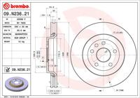 Remschijf BREMBO, Remschijftype: Binnen geventileerd, u.a. fÃ¼r Jeep