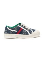 Gucci Kids baskets GG Supreme à lacets - Bleu - thumbnail