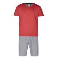 Phil & Co Phil & Co Shortama Heren Rood/Grijs Stripe - thumbnail