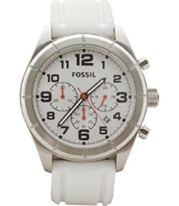 Horlogeband Fossil BQ1242 Silicoon Wit 22mm