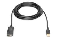 Digitus USB-kabel USB 2.0 USB-A stekker, USB-A bus 5.00 m Zwart Actief met signaalversterking DA-70130-4 - thumbnail