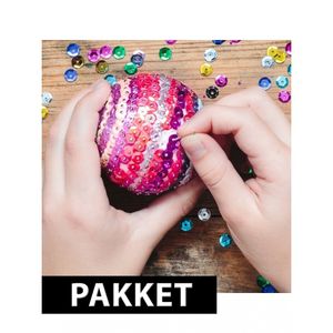 Zelf kerstballen maken met pailletten 10 cm