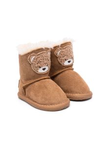 Monnalisa teddy-bear patch boots - Marron