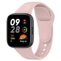 By Qubix - Siliconen bandje - Lichtroze - Compatible met Xiaomi Redmi Watch 3 - Compatible Xiaomi bandje