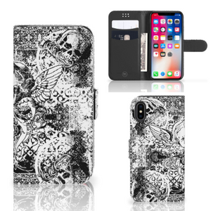 Telefoonhoesje met Naam Apple iPhone X | Xs Skulls Angel