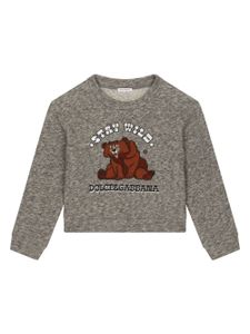 Dolce & Gabbana Kids sweat à imprimé Polo Bear - Gris