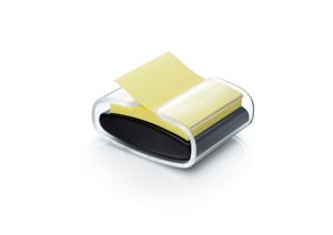 Post-it Houder voor plaknotities PRO-B1Y Aantal bladen (max.): 90 vel Geel Kleur container: Zwart (transparant)