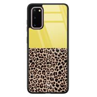 Samsung Galaxy S20 glazen hardcase - Luipaard geel