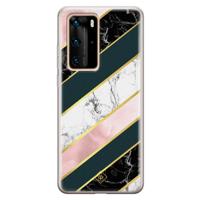 Huawei P40 Pro siliconen hoesje - Marble stripes