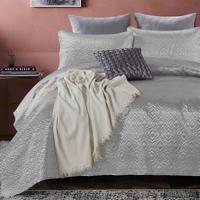 DreamHouse Bedding Bedsprei - Satin Orlando - Zilver 260 x 250 + 2 kussenslopen