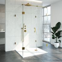 Douchecabine Compleet Just Creating Profielloos XL 100x120 cm Goud Sanitop