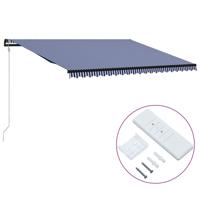 vidaXL Luifel automatisch uittrekbaar 500x300 cm blauw en wit